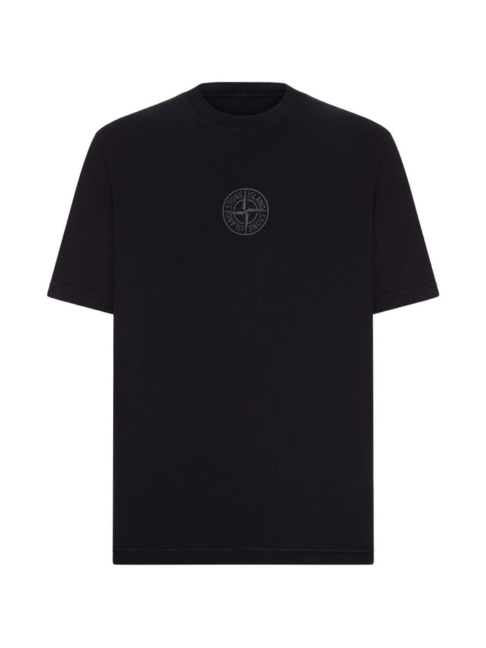 Stone Island T-shirt Nero Uomo Dettaglio Logo 1