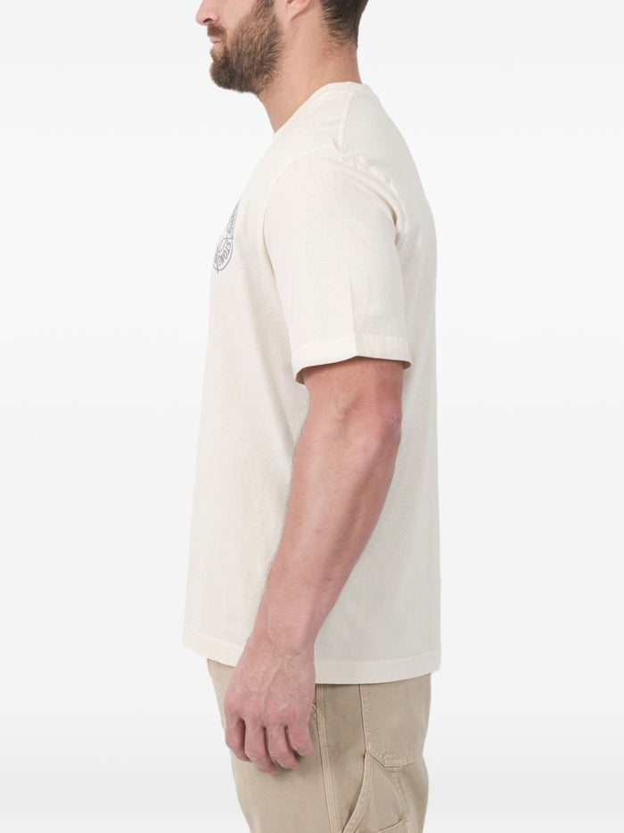 Stone Island T-shirt Bianco Uomo Stampa Logo 2