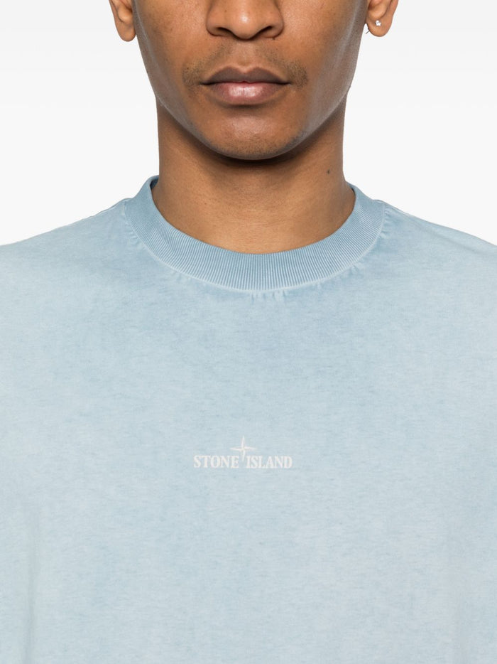Stone Island Men's Sky Blue Logo T-Shirt 4