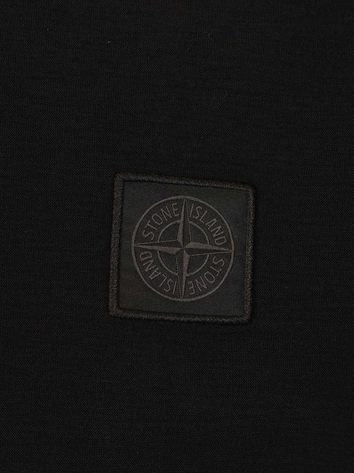 Stone Island Men's Black T-Shirt Patch Logo 3