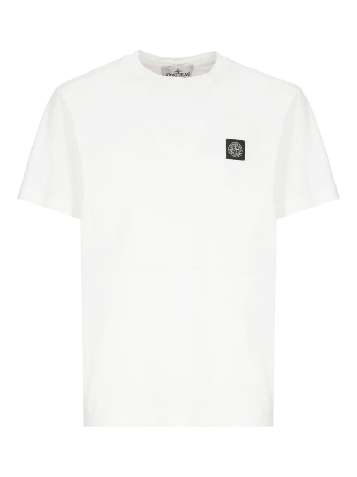 Stone Island Men's White Logo T-Shirt 5