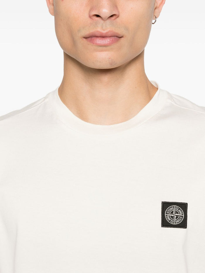 Stone Island T-Shirt Bianco Uomo Micro Logo 4
