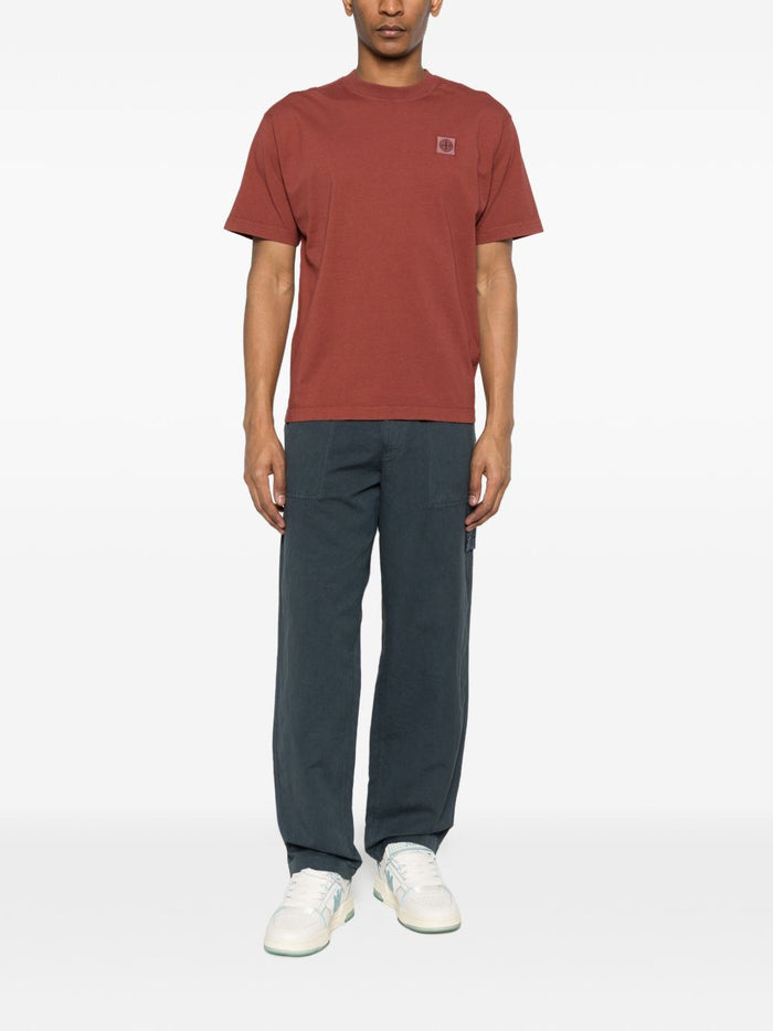 Stone Island T-Shirt Rosso Uomo Micro Logo 2