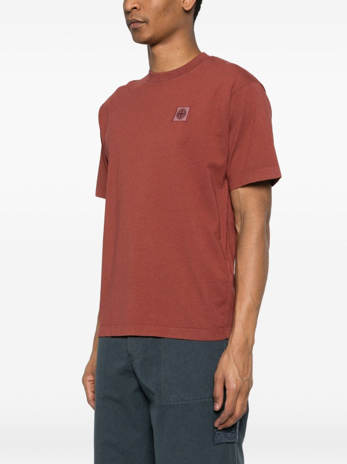 Stone Island T-Shirt Rosso Uomo Micro Logo 1