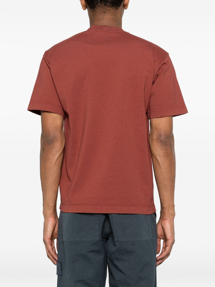 Stone Island T-Shirt Rosso Uomo Micro Logo 3