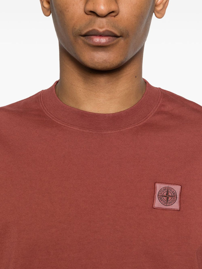 Stone Island T-Shirt Rosso Uomo Micro Logo 4