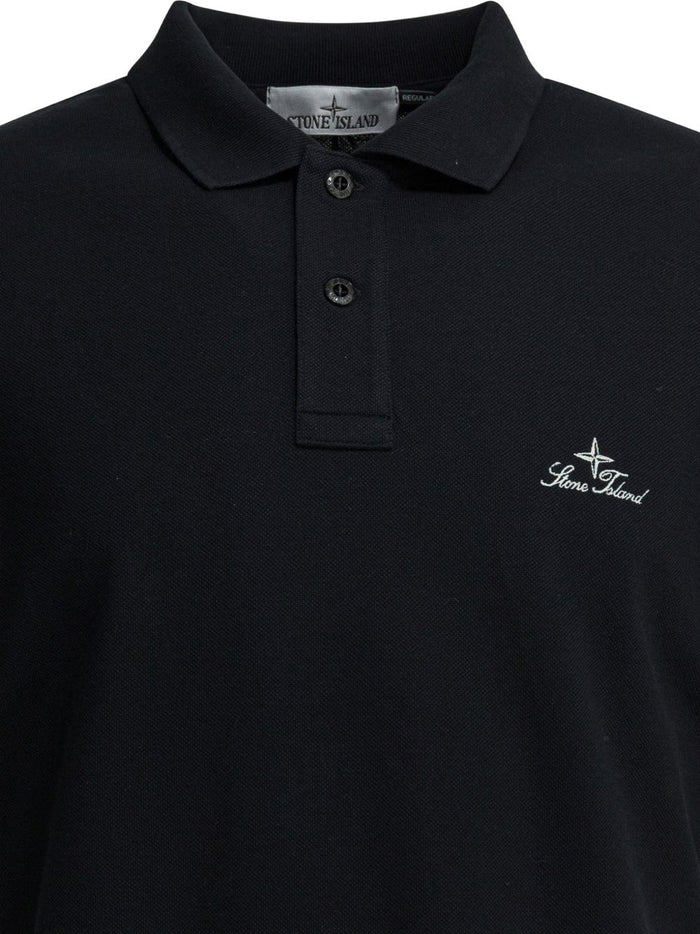 Stone Island Polo Blu Uomo Ricamo Logo 3
