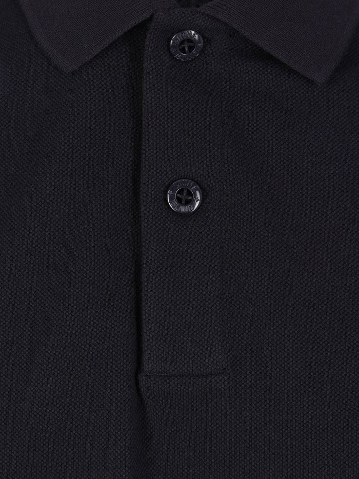 Stone Island Polo Nero Uomo Patch Logo 2