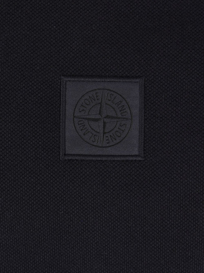 Stone Island Polo Nero Uomo Patch Logo 4