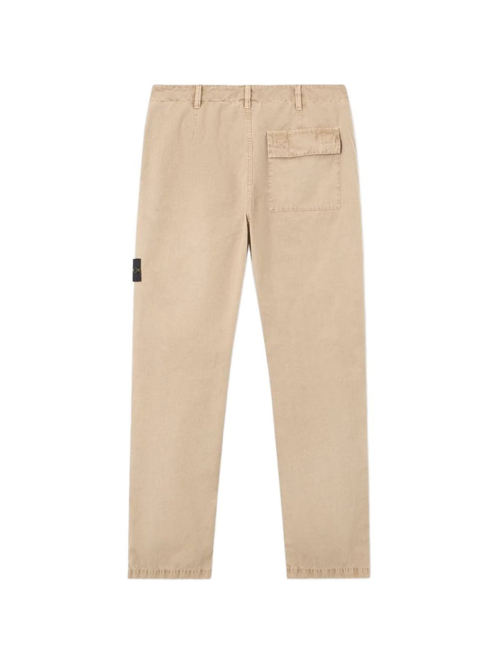 Stone Island Pantalone Beige Uomo Logo Compass 2
