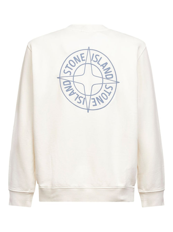 Stone Island Felpa Bianco Uomo Logo Compass 2