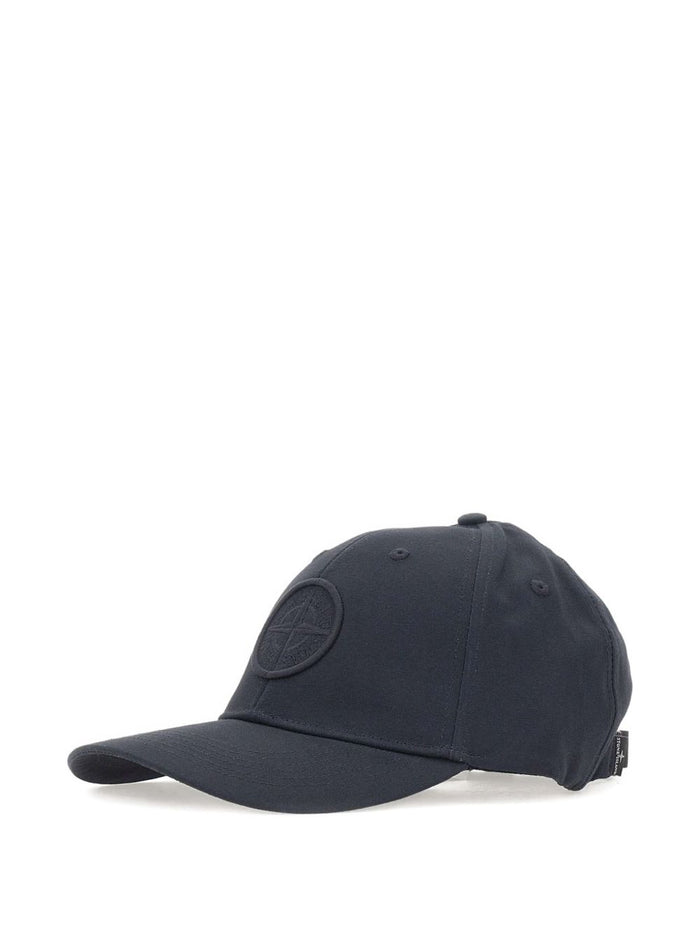 Stone Island Cappellino Blu Uomo Ricamo Compass 1