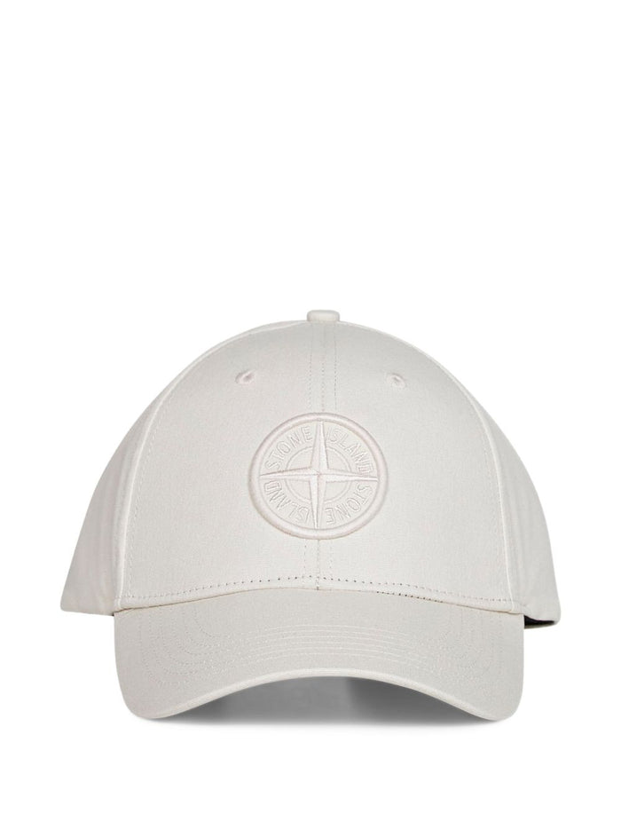 Stone Island Cappellino Bianco Uomo Ricamo Compass 1