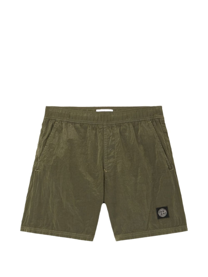 Stone Island Short Verde Uomo Patch Logo 1