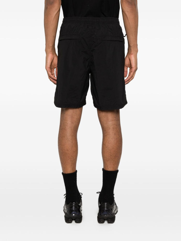 Stone Island Short Nero Uomo Patch Compass 3