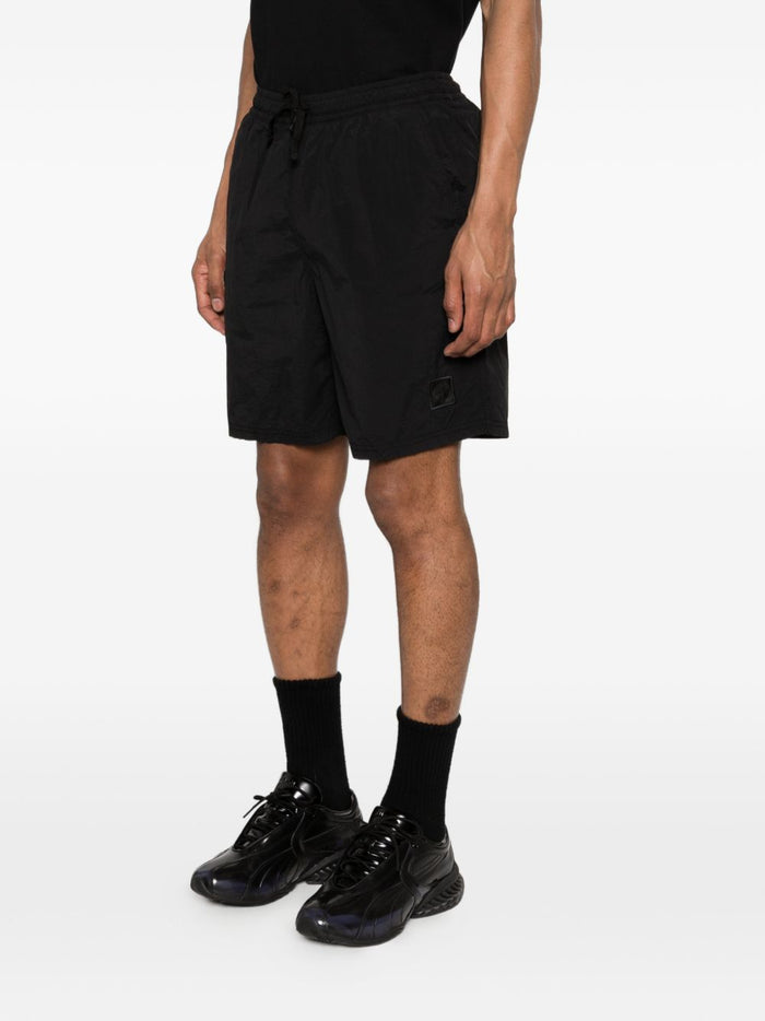 Stone Island Short Nero Uomo Patch Compass 1