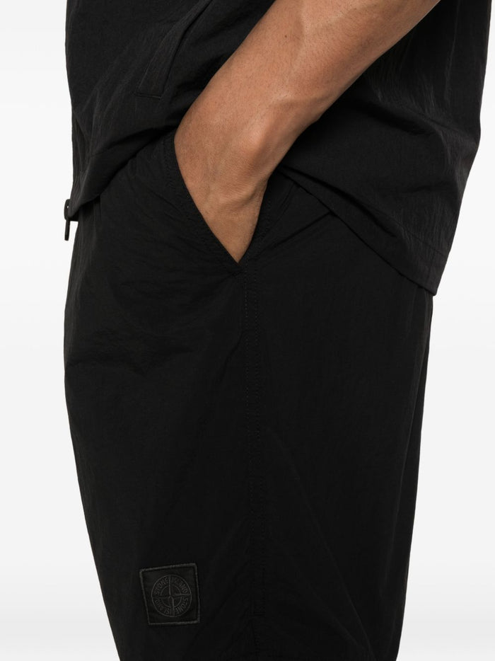 Stone Island Short Nero Uomo Patch Compass 4