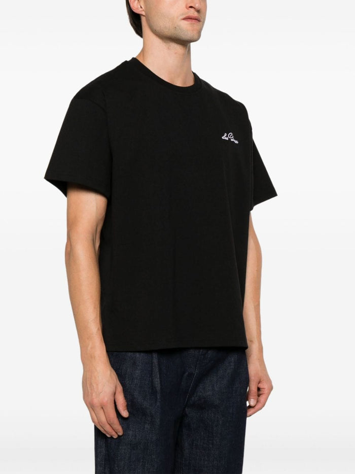 Les Deux Copenhague T-shirt Nero Uomo Ricamo Logo 2