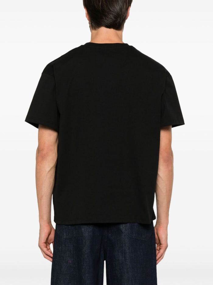 Les Deux Copenhague T-shirt Nero Uomo Ricamo Logo 3