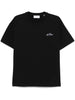 Les Deux Copenhague T-shirt Nero Uomo Ricamo Logo 5