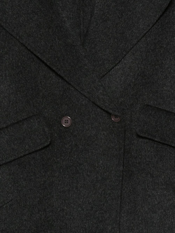 Parosh Damen Zweireihiger Grauer Mantel 3