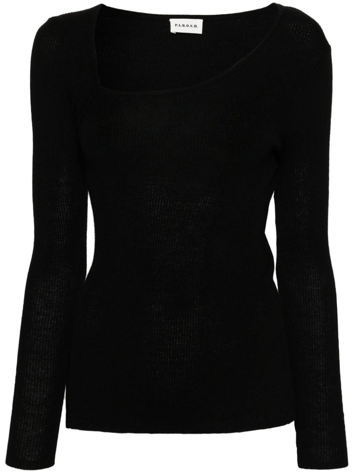 P.a.r.o.s.h. Maglia Nero Donna a coste 5