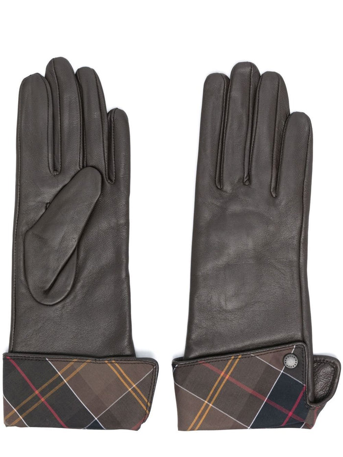 Barbour Women's Brown Check Gloves 1