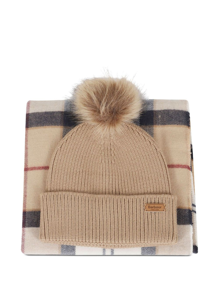 Barbour Cappello + Sciarpa Beige Donna 1