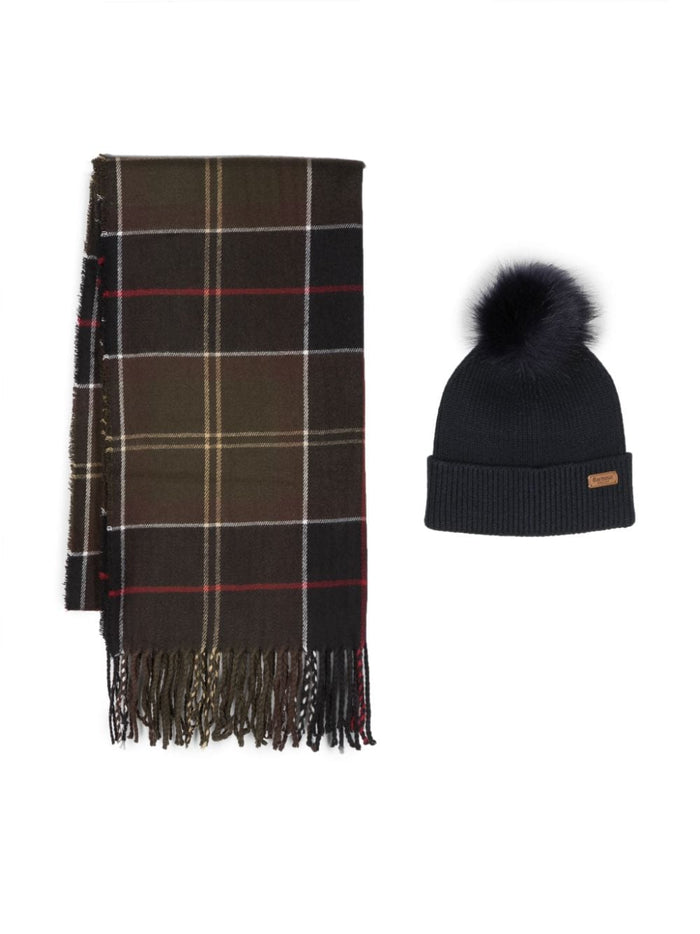 Barbour Cappello + Sciarpa Multicolore Donna Tartan 1