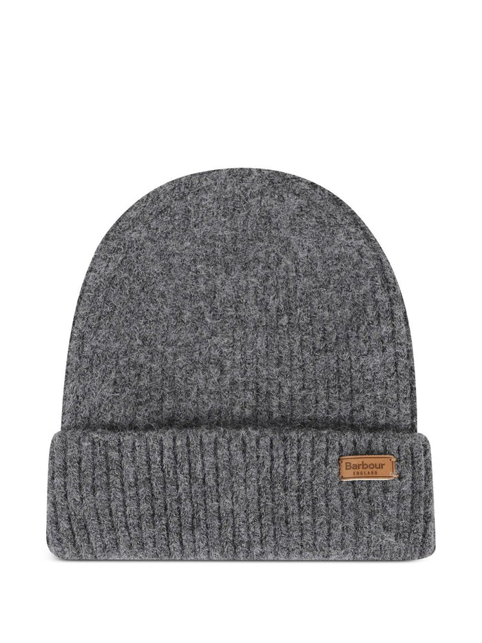 Barbour Damen-Set aus grau karierter Mütze und Schal 2