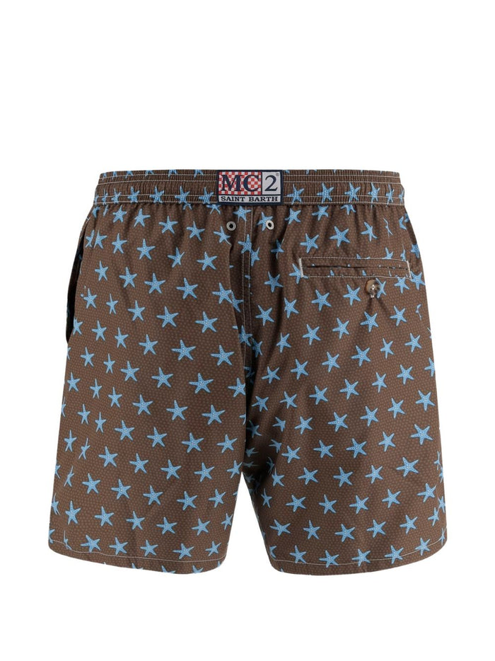Mc2 Saint Barth Men's Boxer Lighting Micro Stars Brown 2