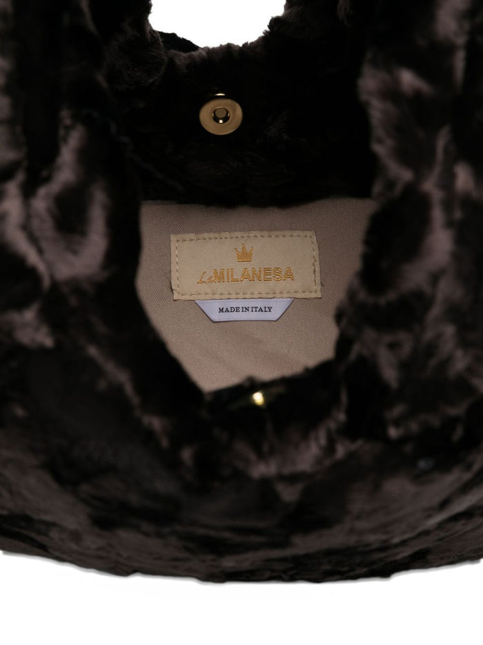 La Milanesa Brown Women's Medium Tote Bag Astrakhan 2