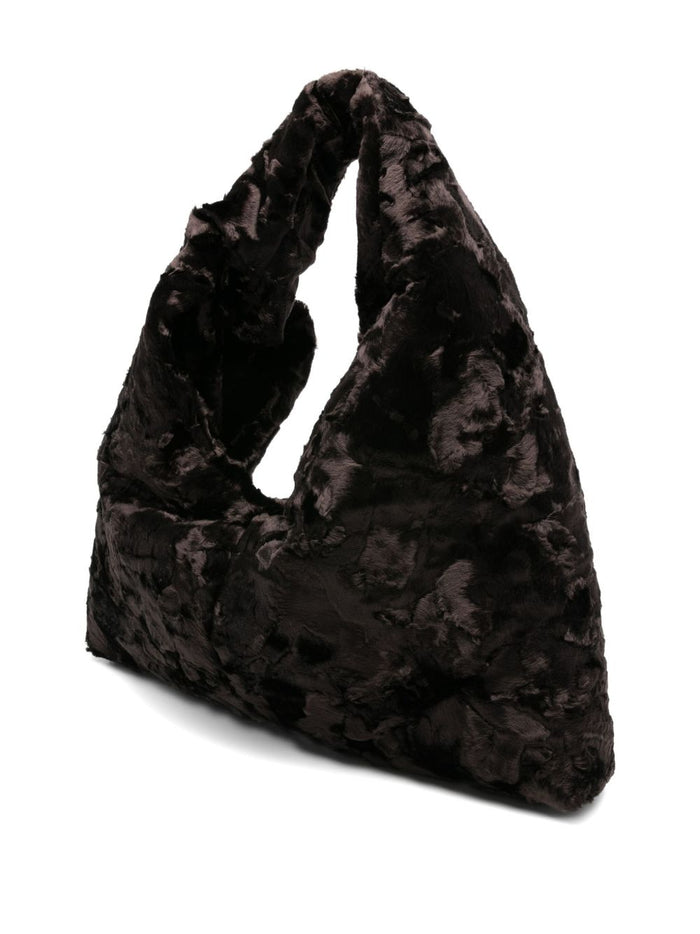 La Milanesa Brown Women's Medium Tote Bag Astrakhan 3