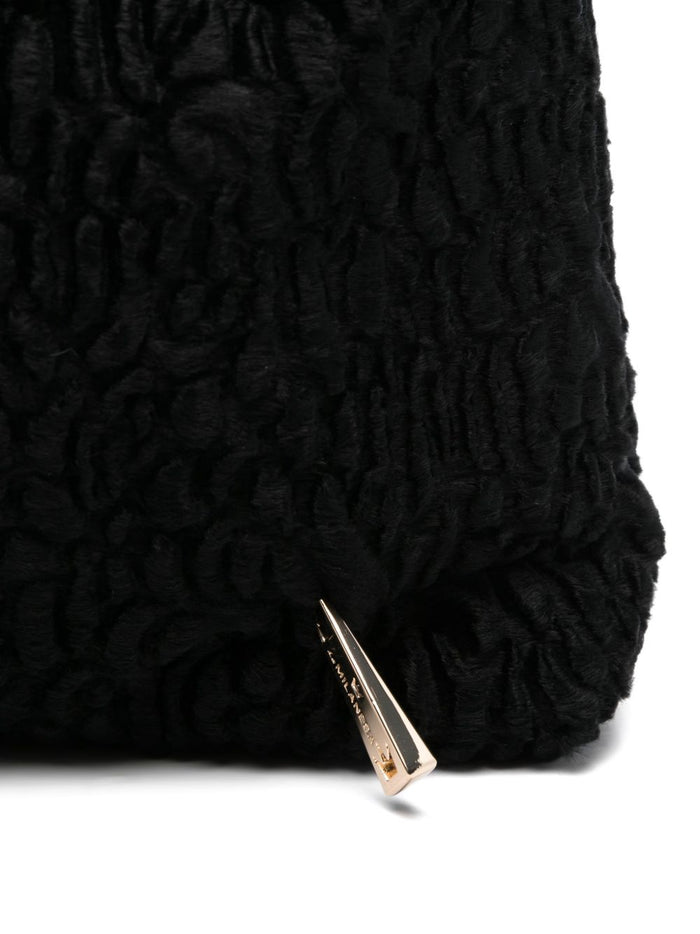 La Milanesa Women's Black Tote Bag Small Bouclé 3