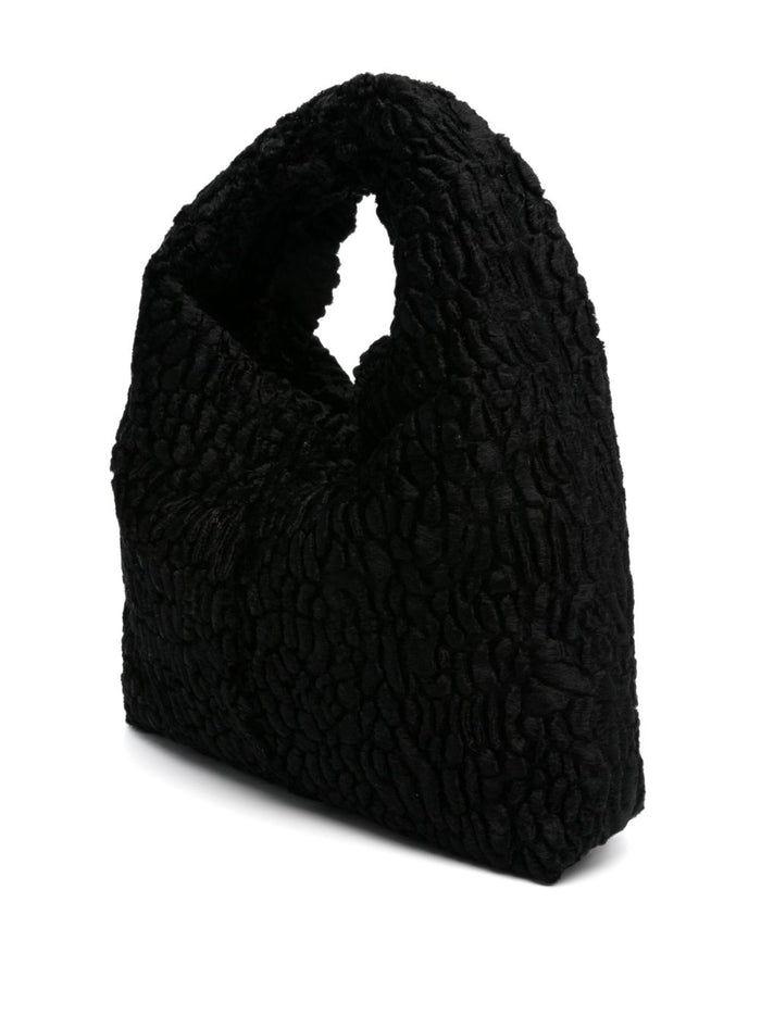La Milanesa Women's Black Tote Bag Small Bouclé 4