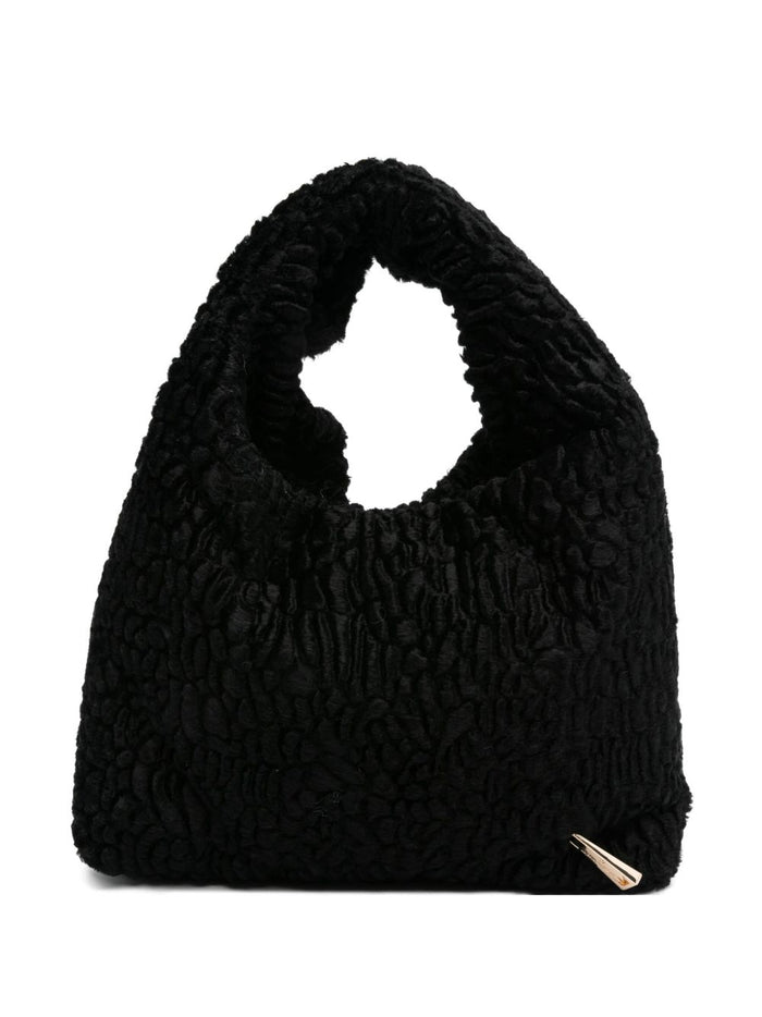 La Milanesa Women's Black Tote Bag Small Bouclé 1