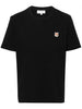 Maison Kitsune T-shirt Nero Uomo Micro Ricamo Testa Volpe 5