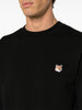 Maison Kitsune Felpa Nero Uomo Micro Patch Volpe 4