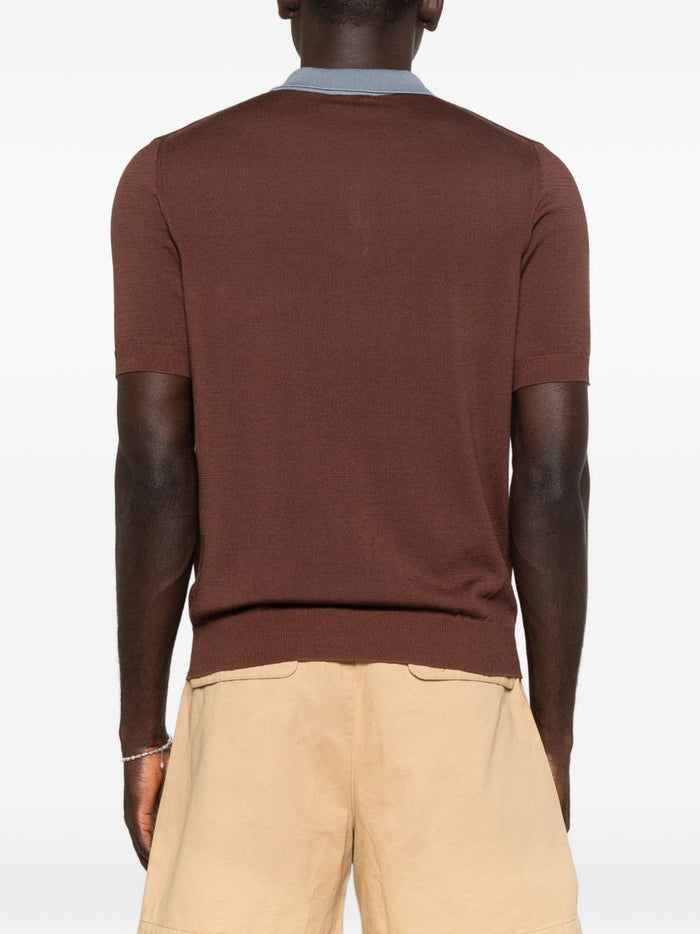 Gallia Polo Tre Bottoni Uomo Marrone 3