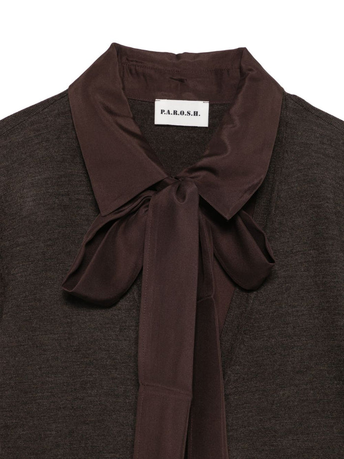 P.a.r.o.s.h. Cardigan Marrone Donna 2