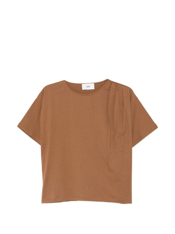 Solotre T-Shirt Maniche Corte Donna Marrone 1
