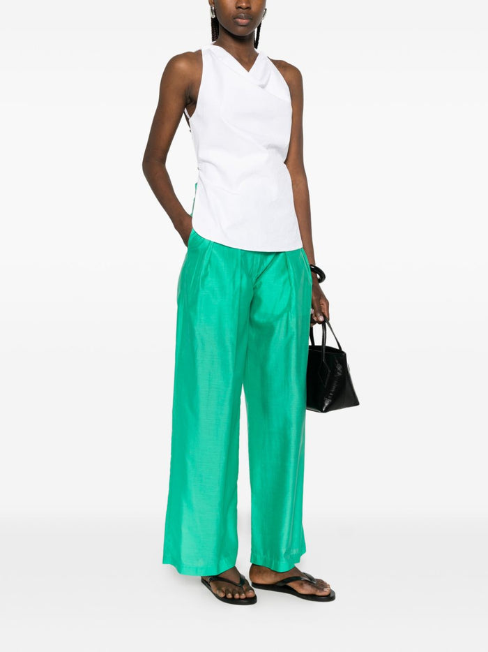 Solotre Pantalone Palazzo Donna Verde 1