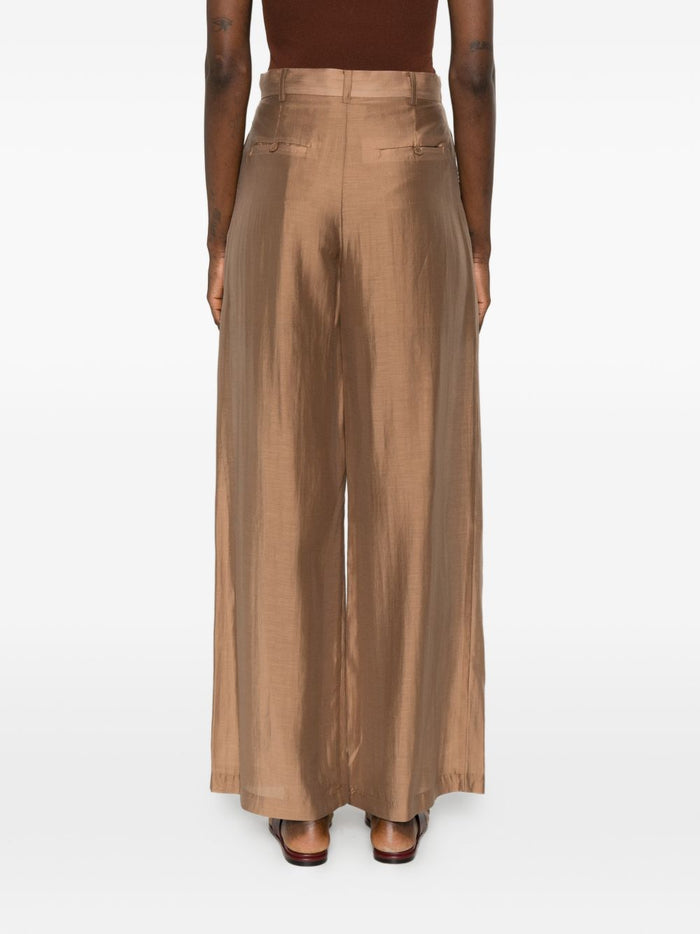 Solotre Weite Hose Damen Braun 3