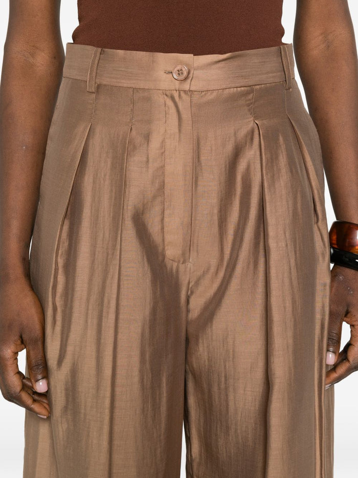 Solotre Weite Hose Damen Braun 4