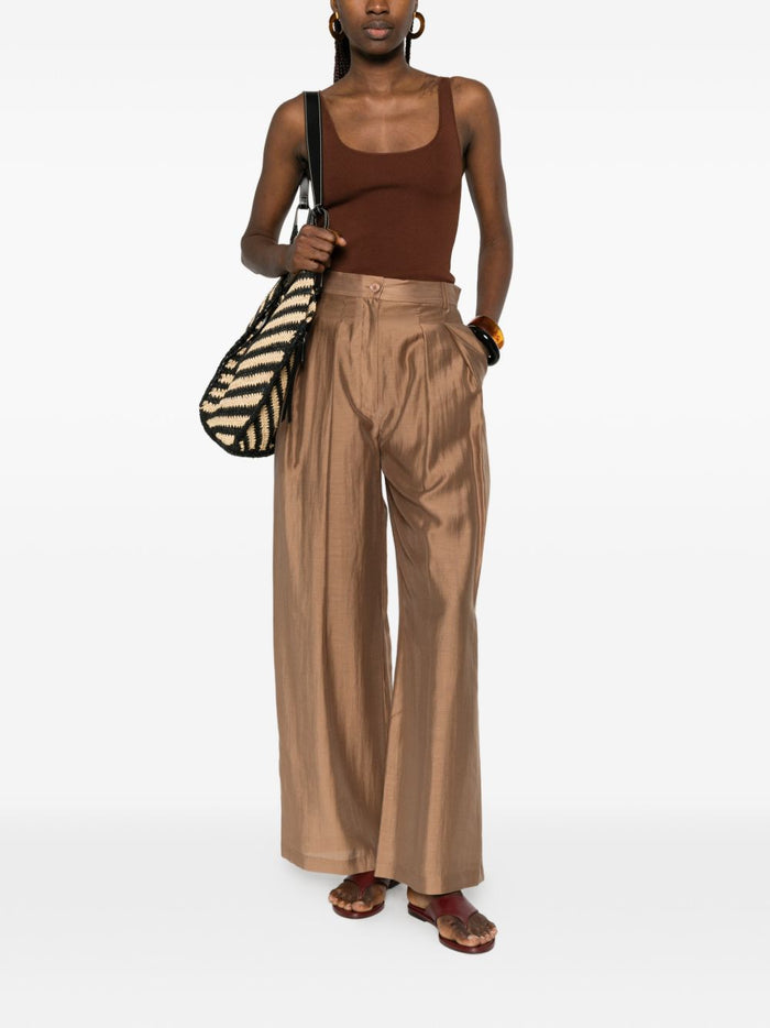 Solotre Weite Hose Damen Braun 2