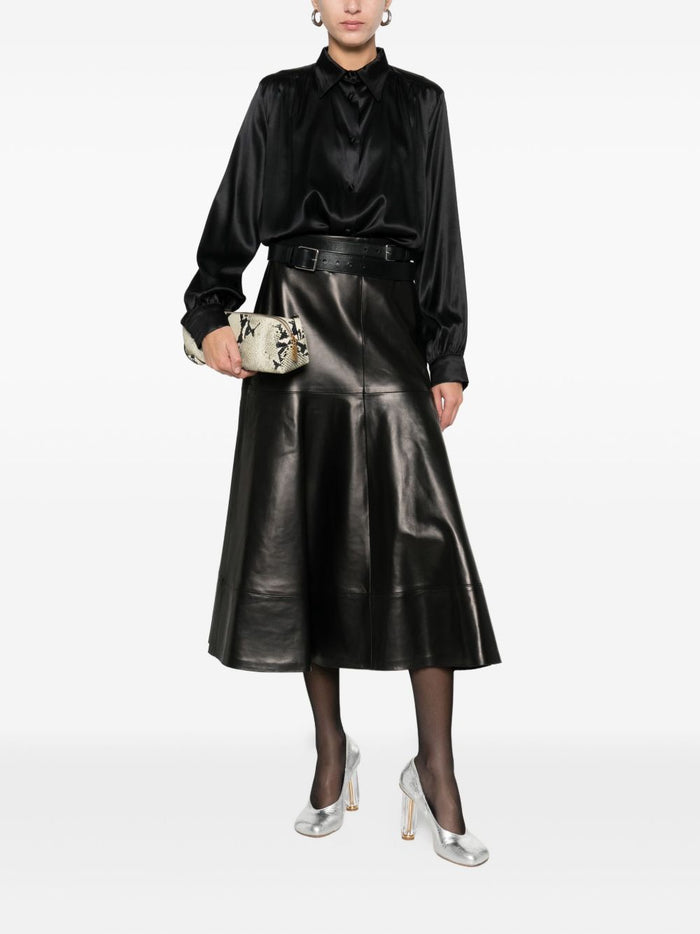 Schwarzes Damenhemd von Solotre 2