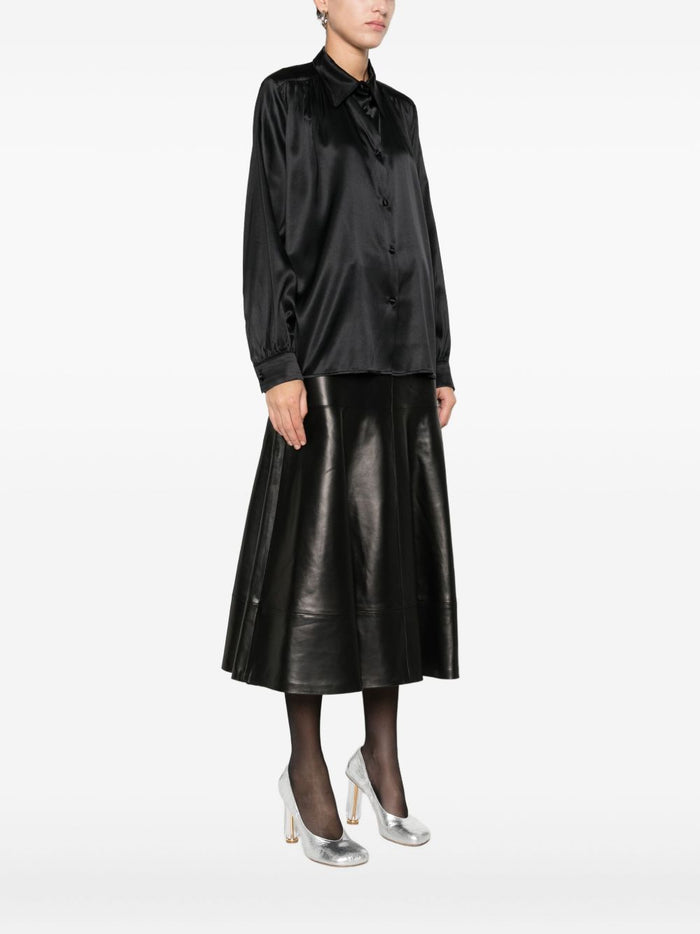 Schwarzes Damenhemd von Solotre 4