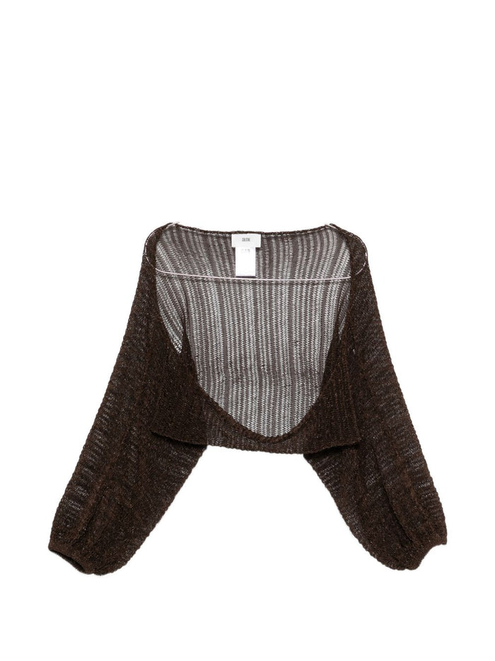 Solotre Cardigan Aperto Donna Marrone 5