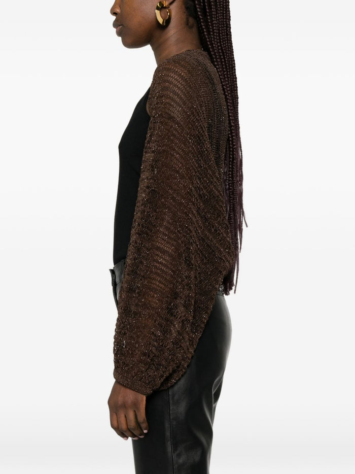 Solotre Cardigan Aperto Donna Marrone 3