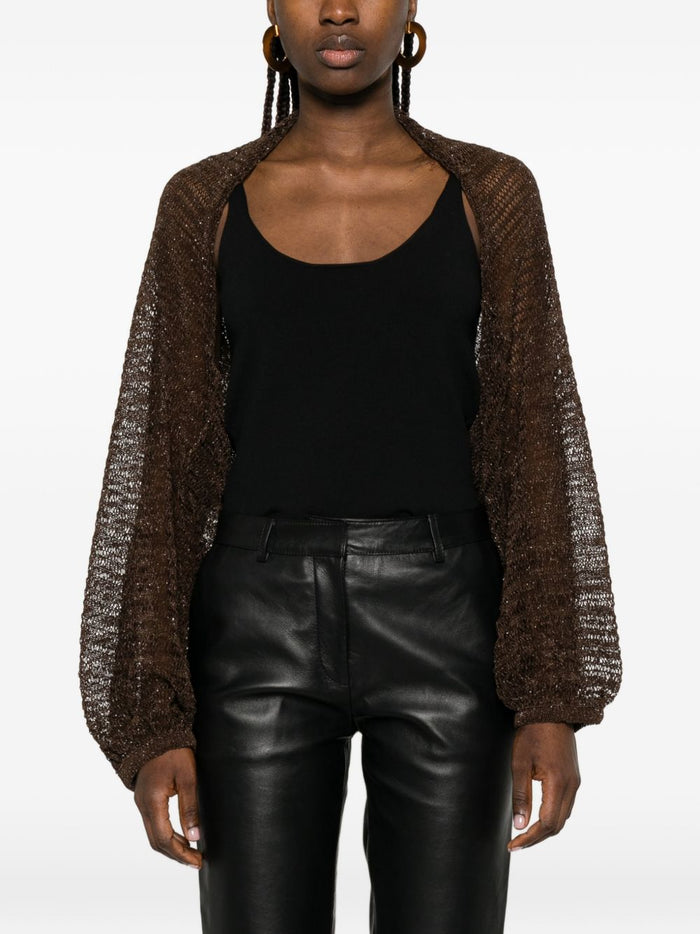 Solotre Cardigan Aperto Donna Marrone 1